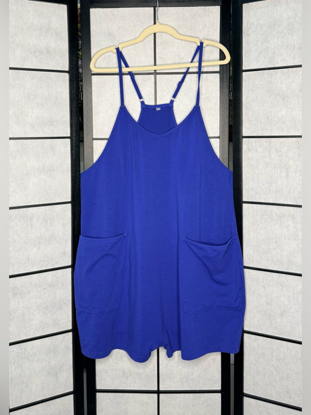 Unbranded Royal Blue Casual Pocket Romper Jumpsuit - Women's Large